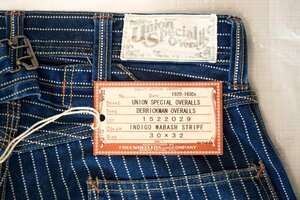 1円スタート！FREEWHEELERS/フリーホイーラーズ UNION SPECIAL OVERALLS DERRICKMAN #1522029 INDIGO WABASH STRIPE 30×32