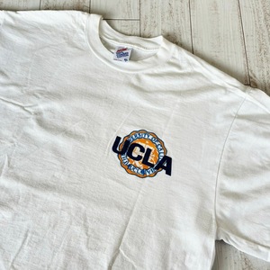 90s USA製 ビンテージ UCLA ワンポイント カレッジ 半袖 Tシャツ メンズ XLサイズ VINTAGE 白 ホワイト 古着屋 古着 70s 80s Tee