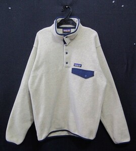 r2_4271k 美品 patagonia パタゴニア ライトウェイトシンチラスナップ フリースジャケット ライトグレー サイズS(実寸L相当)