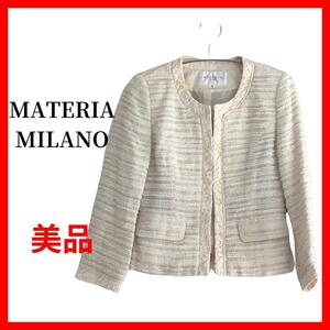 MATERIA MILANO　マテリアミラーノ　ノーカラージャケット　B1072