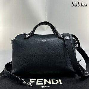 1円【超極美品】FENDI フェンディ 8BL124 1D5 FOGXN 2way レザー ブラック バイザウェイ ミディアム ハンドバッグ ショルダーバッグ