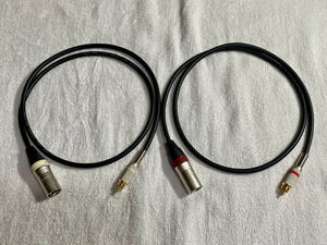 ☆MOGAMI 2534 XLR(オス)-RCA 変換ケーブル 50cm 2本セット 新品