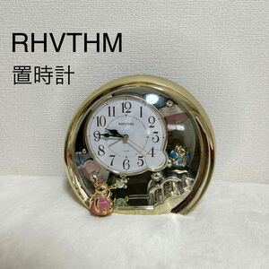 RHYTHM リズム 置時計 アラーム付き 電池 THR-124