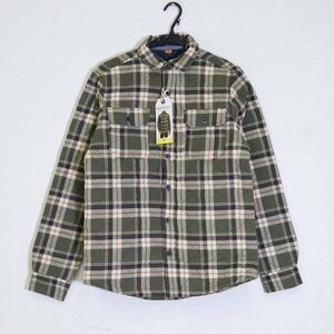 新品！TAILOR VINTAGE チェック柄シャツジャケット Sサイズ 裏地中綿入りキルティング メンズ グリーン系★842h12