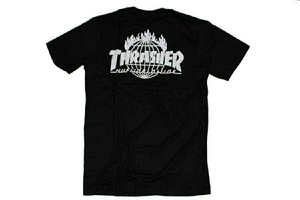 スラッシャー（THRASHER）・スケーター系Ｔシャツ・新品・入荷・Ｍサイズ・黒・送料無料：②