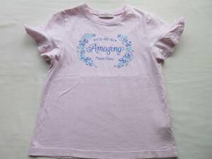 メゾピアノジュニアシェルサークルプリントTシャツM150チュニックカットソーmezzopiano