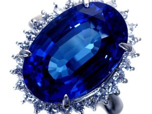 1円～【ジュエリー極】極上品！極上天然特大タンザナイト12.13ct＆極上ダイヤモンド0.66ct 超高級Pt900リング h7096okr【送料無料】