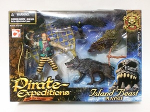 チャップミー 全長約９㎝ 海賊と凶暴狼 プレイセットWolf Pirate expeditions Island Beast PLAYSET Chap Mei Toys