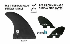 送料無料▲FCS II ROB MACHADO PG SUNDAY SINGLE ・SIDE BUTE FIN SET BLACK 新品