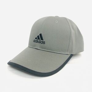 1円 未使用 adidas アディダス キャップ 帽子 フリーサイズ スポーツ アウトドア グレー 保管品