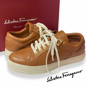 正規品 Salvatore Ferragamo Globe Leather Sneaker サルヴァトーレ フェラガモ カーフレザー スニーカー シューズ ガンチーニ金具