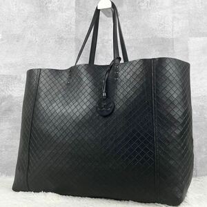 1円 極美品 BOTTEGA VENETA ボッテガヴェネタ イントレッチオミラージュ ビジネスバッグ トート A4 通勤 書類 オールレザー バタフライ 黒 