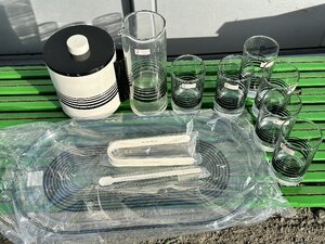 あ014　FASHION　GLASS　 ファッション　グラス　トレー付水割セット　FL-25