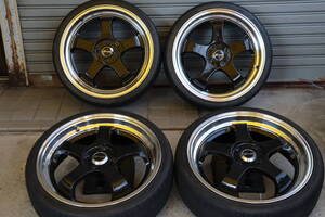 ステルスレーシング　K36　17インチ　5.5J+43　165/40R17　PCD100　4H　4穴　軽自動車　中古タイヤホイールセット　ハンコックタイヤ　733