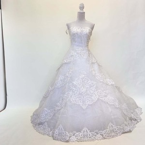 中古 ウェディングドレス　Aライン　FANCY　9-11号 　結婚式　フォトウェディング　前撮り　演奏会　ステージドレス　W-275