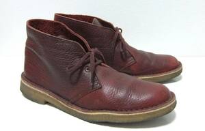 クラークス デザートブーツ バーガンディ レザー US７1/2 25.5cm程度　Clarks Desert Boot