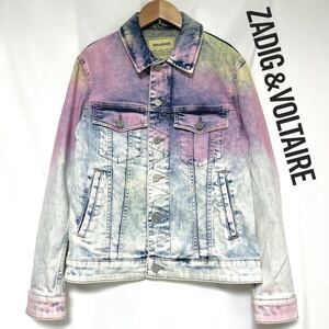 ZADIG&VOLTAIRE ザディグ エ ヴォルテール Kase Tie Dye Denim Jacket タイダイ 染め デニムジャケット レディース Gジャン　XS S M