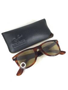 【中古品】B&L Ray-Ban レイバン USA WAYFARER ウェイファーラー 5022 ブラウン系 専用ケース付き メンズ サングラス ヴィンテージ