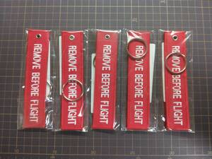 REMOVE BEFORE FLIGHT キーリング キーホルダー 5個