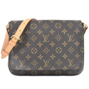 本物 ルイヴィトン LOUIS VUITTON LV ミュゼットタンゴ ショート モノグラム ショルダーバッグ ブラウン M51257