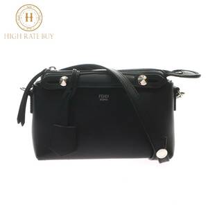 1円スタート FENDI フェンディ バイザウェイ ミニ 8BL135 2WAY ハンドバッグ ショルダーバッグ シルバー金具 レザー ブラック レディース