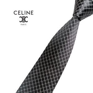 CELINE ネクタイ やや細身 チェック柄 セリーヌ USED 中古m1078