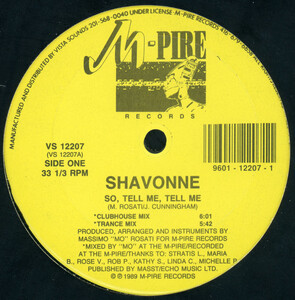 【12”/Freestyle】Shavonne - So, Tell Me, Tell Me [M-Pire Records - VS 12207] STILL SEALED