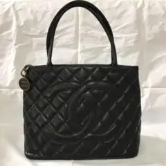 CHANEL 【美品】復刻トート　キャビアスキン　シルバー金具　ショルダーバッグ