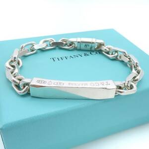 【送料無料】 希少 美品 Tiffany&Co. ティファニー メイカーズ ID プレート シルバー 喜平 メンズ ブレスレット Ag925 SV HA100