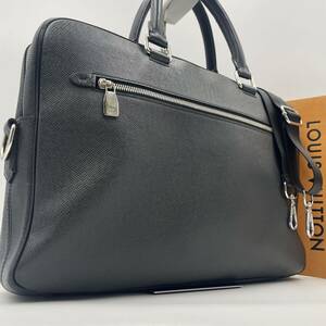 1円【美品】LOUIS VUITTON ルイヴィトン ポルトドキュマン ビジネスバッグ PDB タイガ アルドワーズ 2way ブリーフケース A4収納 通勤 黒