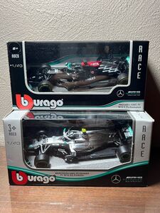 1/43 burago メルセデスベンツF1チーム　W10 W12 ボッタス　ブラーゴ　ミニカー　2台セット