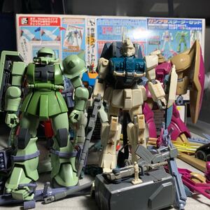 ガンプラ HG ガンダム　ザク　ガンタンク　ガンキャノン　ジム　ジムカスタム　ゲルググマリーネ　Ez-8 ジャンク