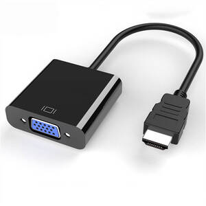 HDMI → VGA変換アダプタ 変換ケーブル HDMI → VGA (D-Sub 15pin) 変換アダプタ HD パソコン TV コンバータ ブラック ;J615;