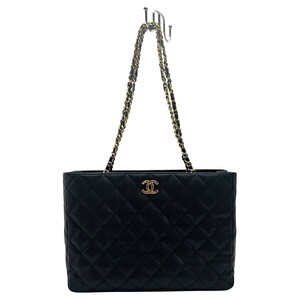 ☆☆ CHANEL シャネル マトラッセ AS3634 ブラック チェーントートバッグ キャビアスキン レディース ゴールド金具 やや傷や汚れあり