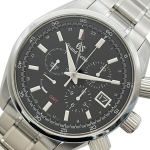 セイコー SEIKO Grand Seiko スポーツコレクション スプリングドライブ クロノグラフ GMT SBGC203 ブラック SS 腕時計 メンズ 中古