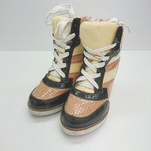 ◇ IBIZA Jeffrey Campbell ハイカット 厚底 カジュアル スニーカー サイズ37 ブラウン レディース E