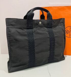 HERMES ● 極上美品 エールラインMM トートバッグ ハンドバッグ グレー エルメス