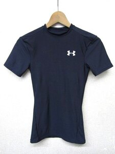 V0985：UNDER ARMOUR アンダーアーマー 半袖シャツ/紺/SM 半袖カットソー アンダーウェア スポーツウェア：35