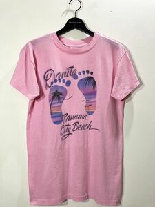 70s 80s USA製 vintage Panama City Beac ビンテージ パナマシティー ビーチ スプレープリント Tシャツ サーフ系 海 夏 アメカジ 古着