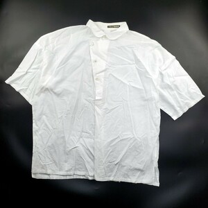◇b 【リラックス感のあるデザイン】 フラボワ FRAPBOIS リネン混 プルオーバー シャツ 半袖 2サイズ 紳士服 メンズ トップス 白 ホワイト