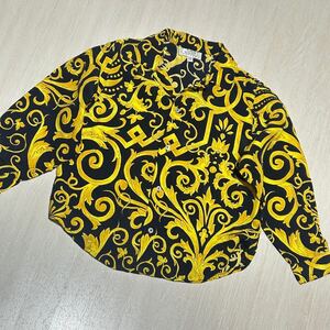 GIANNI VERSACE キッズ 3Y バロック柄 シャツ 美品 総柄シャツ ビスコースレーヨン イタリア YU