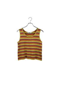 Chloe border tank top クロエ タンクトップ ボーダー柄 イエロー系 サイズ40 レディース ヴィンテージ ネ