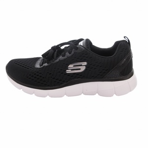 スケッチャーズ SKECHERS 美品 ストラテジック スニーカー シューズ ローカット メッシュ 999768 US10 28.0cm 黒 ブラック メンズ