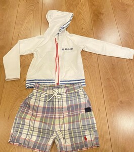 ラルフローレン POLO RALPH LAUREN 水着 男の子 サイズ：24M （90cm）Ｇ3compo ラッシュガード セット