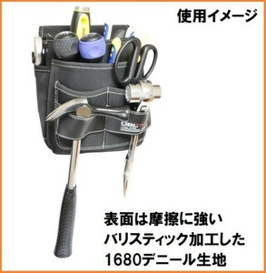 DBLTACT 腰袋 2段 DT-30-BK 工具 差し ホルダー ポケット ツールケース ツールサック ドライバー ハンマー 軽量 小型 型崩れしにくい