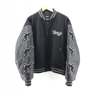 【中古】X-LARGE×DEATH NOTE 2021AW VARSITY JACKET(状態考慮) サイズM ブラック　エクストララージ[240024440729]