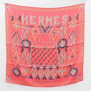 【送料無料】美品 HERMES エルメス カレ70 ケリーアンペルル KELLY EN PERLES シルクスカーフ ショール 22-3975