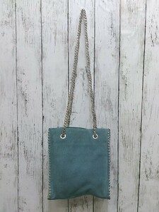 ZARA WOMAN ザラ 2way バッグ ショルダー クラッチ チェーン スタッズ スクエア スエード 色むら有 ブルー レディース 1302000004040