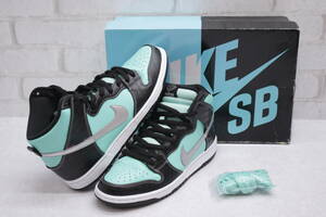 215◆中古品★NIKE SB ナイキ DIAMOND SUPPLY.CO ダイアモンドサプライ Dunk High Tiffany ティファニー スニーカー 28.0cm