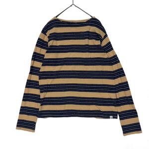 【 visvim 】 美品 ボーダー 柄 ロンT l/s tee shirt 1 S ボートネック BORDER BOAT NECK ビズビム ヴィズヴィム